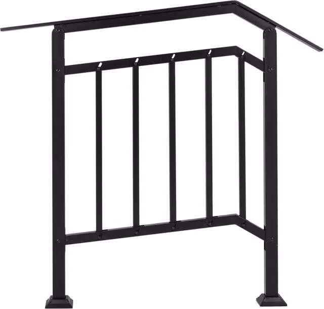 Set di 2 corrimano per scale in acciaio inossidabile zincato nero con angolo regolabile da 5 a 40 gradi per interno ed esterno