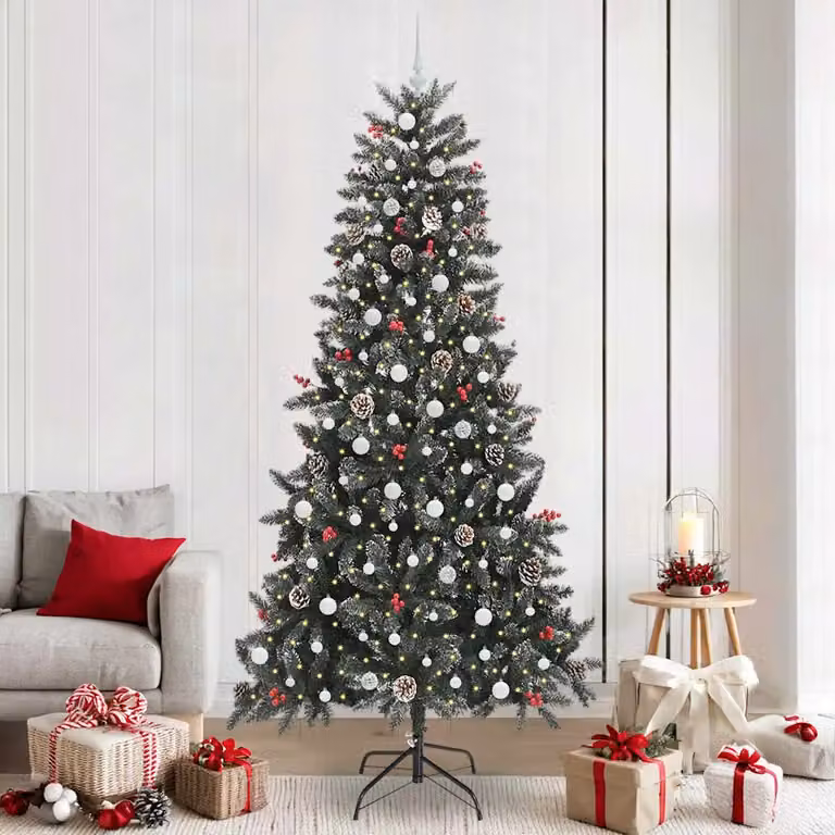 Albero di Natale artificiale vidaXL Verde con luci LED warm white, Altezza: 240 cm