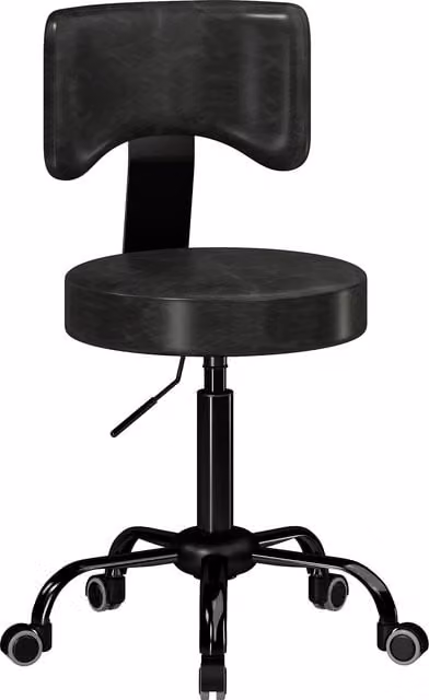 Sgabello da massaggio attivo HOMCOM girevole a 360° con ruote, altezza regolabile 72-87,5 cm, nero