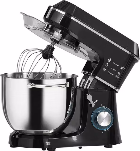 Impastatrice Planetaria Minimal da 7L con 1400W e 6 Velocità, Colore Nero