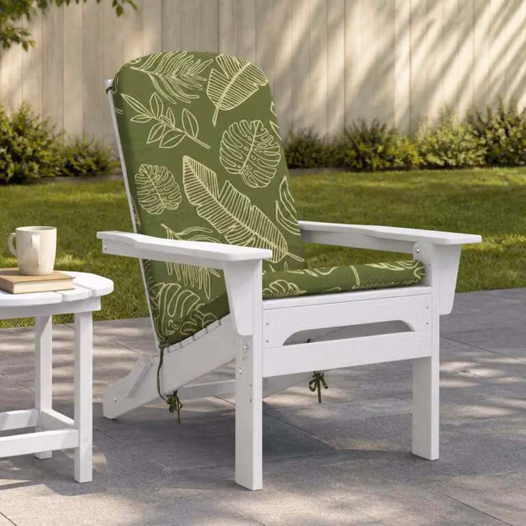 Cuscino per Lounger da Sole vidaXL GEMERT Verde con Design a Foglia, 100% Poliestere, Lavabile e Resistente ai Raggi UV