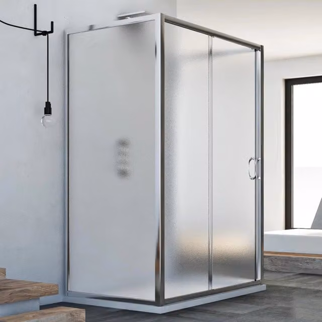 Box Doccia IDRALITE Replay Trio 1 con Anta Scorrevolente e Vetro Stampato Trasparente L: 110 cm, P: 75 cm, H: 185 cm
