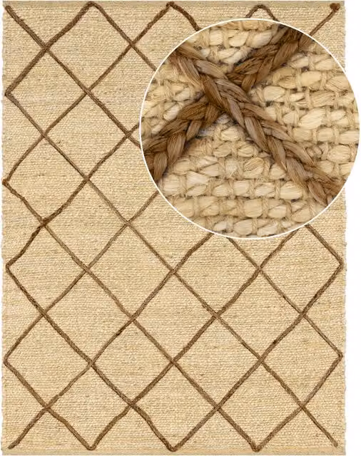 Tappeto in iuta Sakira beige stile boho L: 60 cm, P: 100 cm