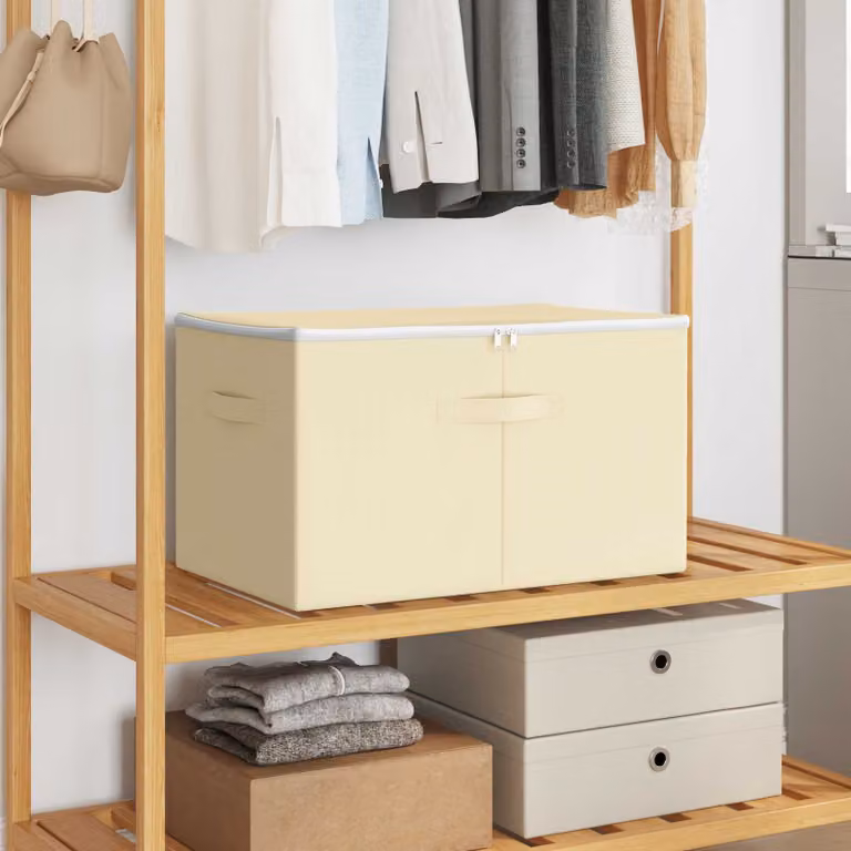 Set di 24 scatole di stoccaggio pieghevoli in tessuto non tessuto vidaXL, colore beige, L 60 cm x P 43 cm x H 35 cm