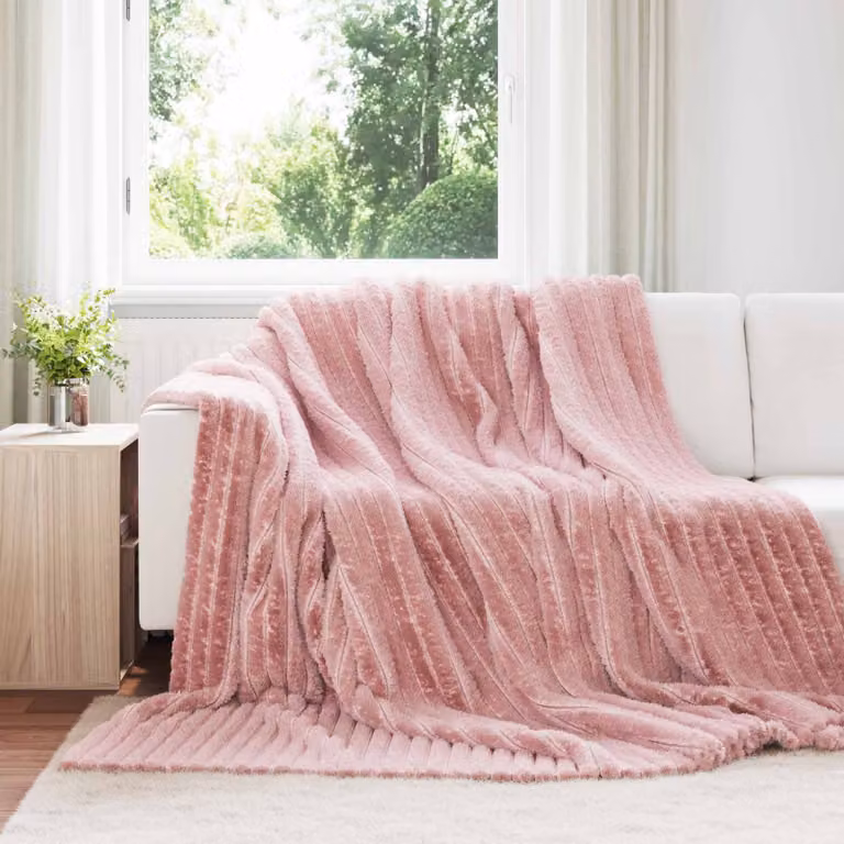 Set di 6 coperte in pile vidaXL rosa per adulti L 270 cm x P 240 cm
