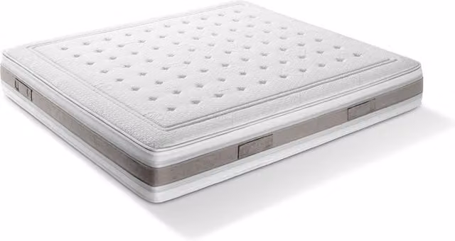 Materasso Ibrido DaunenStep Deluxe con Nano-Molle, Doppio Memory, Regolazione della Temperatura e Rivestimento Antibatterico Rimuovibile, Bianco