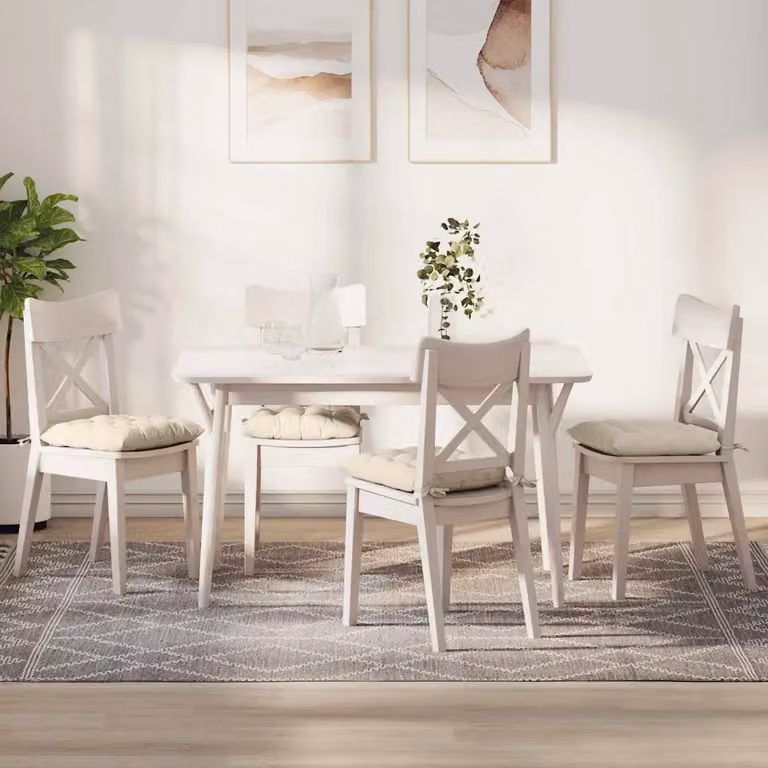 Set di 4 cuscini per seduta vidaXL in tessuto a coste beige, L/P/H: 40 x 40 x 6 cm