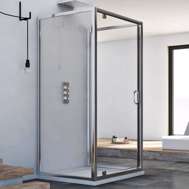 Box Doccia Trio Sintesi IDRALITE a 3 lati, forma rettangolare, trasparente, L: 90 cm, P: 70 cm, H: 185 cm