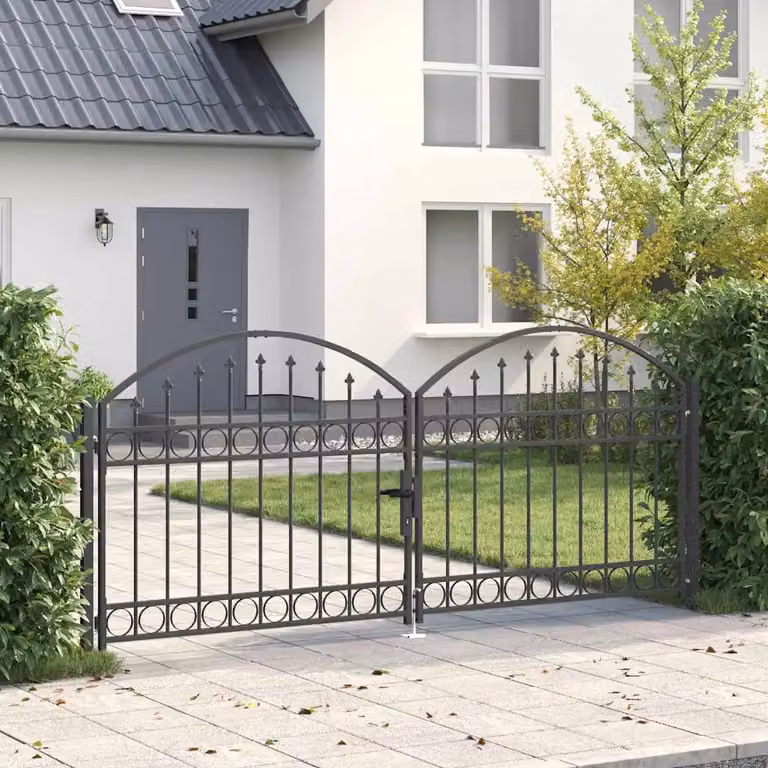 Cancello doppio per recinzione vidaXL ASSEN in acciaio antracite L: 301 cm, H: 175,5 cm