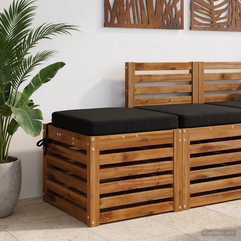 Cuscino per sedile vidaXL SOEST in poliestere nero con rivestimento rimovibile e lavabile