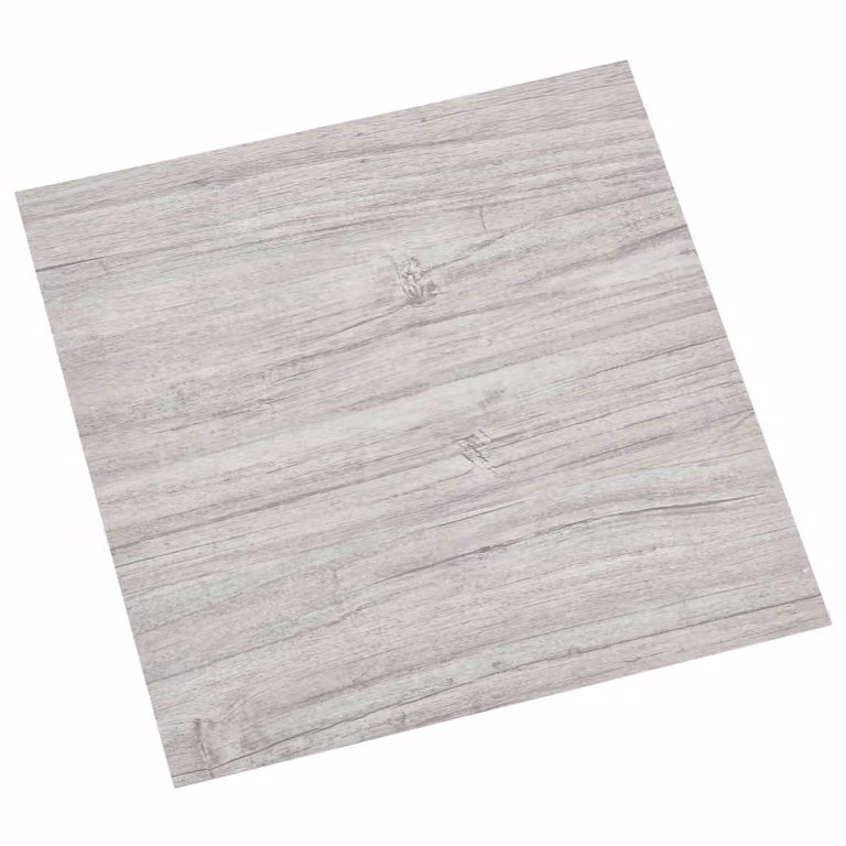 Plance per pavimentazione autoadesive vidaXL effetto legno in plastica, Grigio chiaro e bianco, L: 30,5 cm x P: 30,5 cm x H: 1,86 cm