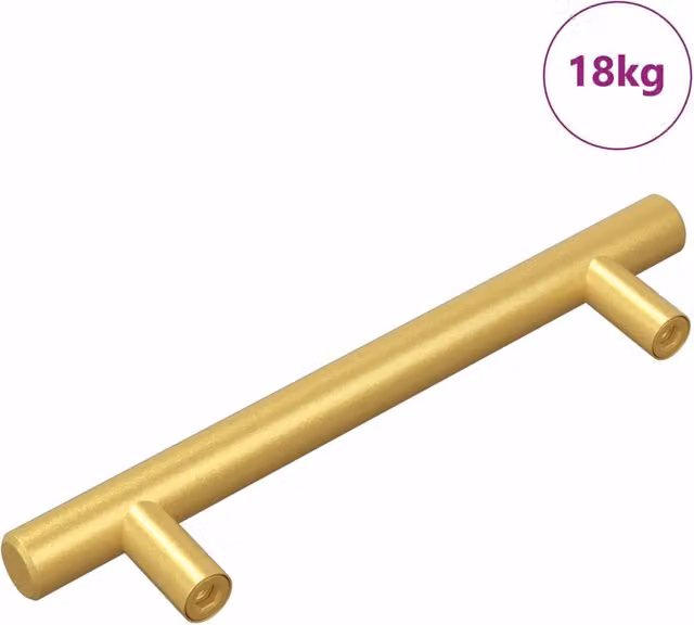 Maniglia per Armadio Design In in Acciaio Inossidabile Oro Lucido, Lunghezza: 150 mm