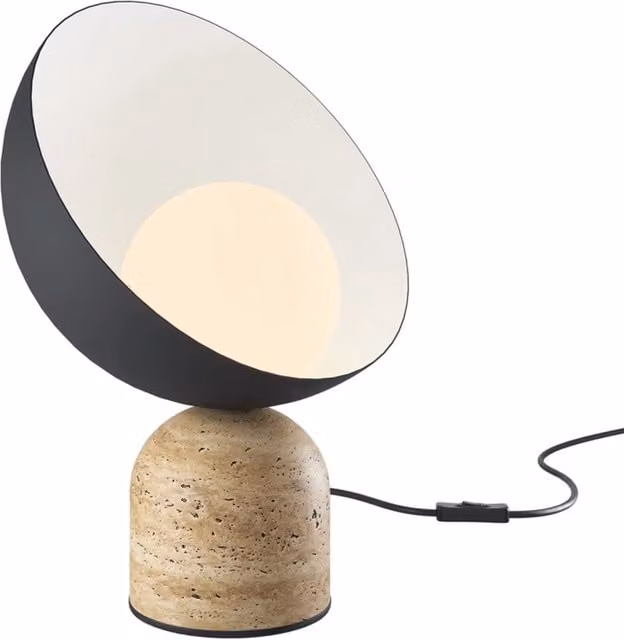 Lampada da tavolo moderna Maytoni in pietra calcarea nera con base in vetro e lampadina G9, H: 33.0 cm, L: 12.5 cm, P: 9.0 cm