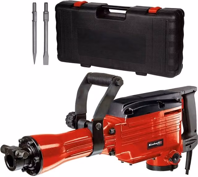 Martello Demolitore Pneumatico Einhell TC-DH 43 Rosso con Scalpello e Punta 1600W