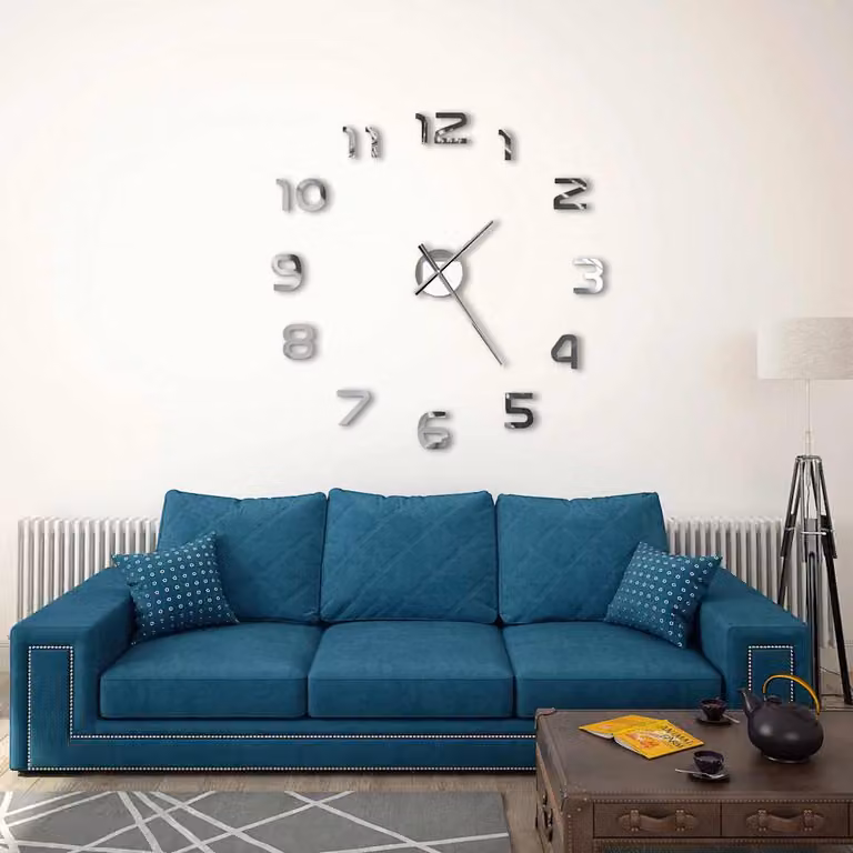 Orologio da Parete Analogico 3D Moderno vidaXL Argento 100 cm