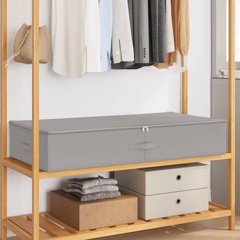 Set di 24 scatole di stoccaggio ripiegabili vidaXL in tessuto non tessuto grigio, L 90 x P 48 x H 15 cm
