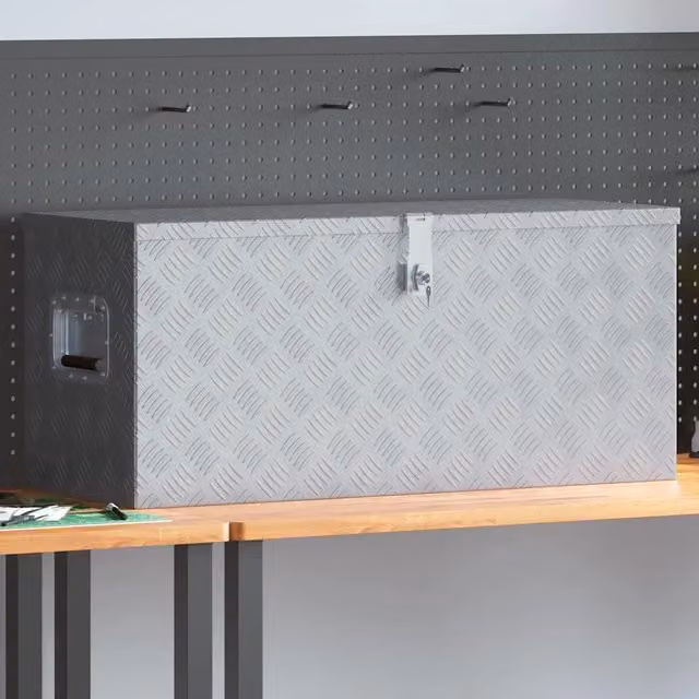 Cassetta in alluminio vidaXL argento L: 90,5 cm, P: 35 cm, H: 40 cm
