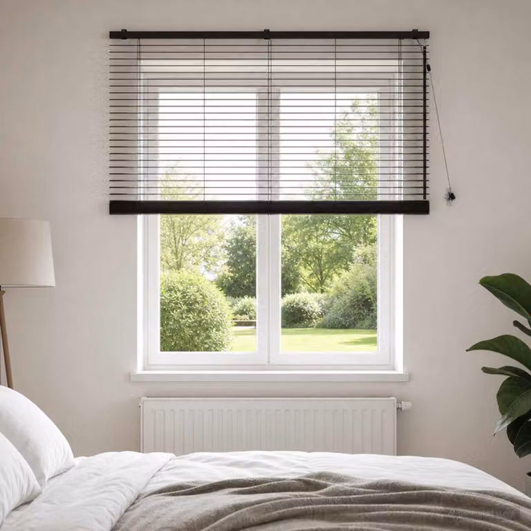 vidaXL Tenda Veneziana Marrone Scuro L: 155 cm, H: 130 cm, 35 mm