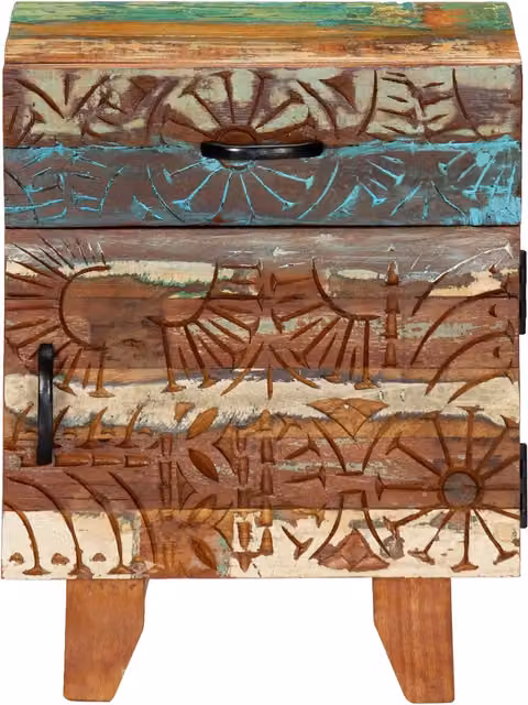 Comodino da parete Design Mania in legno multicolore con finitura laccata e design mid-century