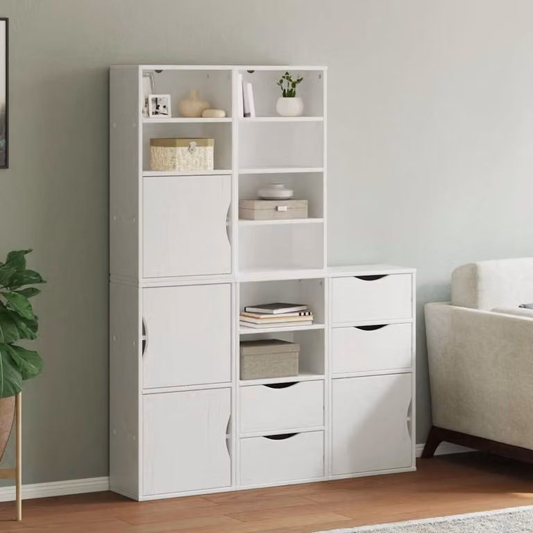 Set di 5 armadietti a muro vidaXL ODDA in legno di pino bianco L 40 cm, P 24 cm, H 79 cm