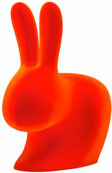 Segnalibro a forma di coniglio Qeeboo Rabbit XS in velluto arancione per scrivania