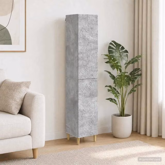 Set di 2 armadi moderni vidaXL in legno MDF grigio per camera da letto