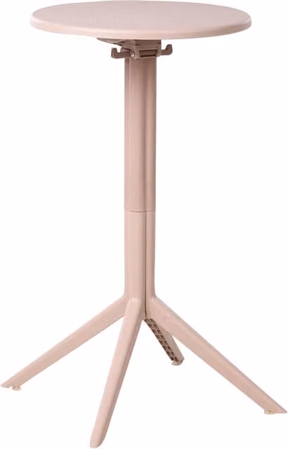 Tavolo da bistrot rotondo BELIANI beige e nero con piano ribaltabile per giardino e balcone L: 60 cm, P: 60 cm, H: 70 cm