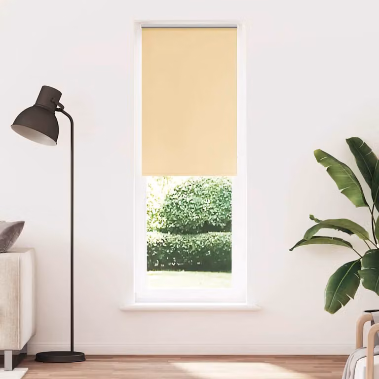 Tenda a Rullo Oscurante vidaXL in Poliestere, Colore Beige, L: 80 cm, H: 210 cm