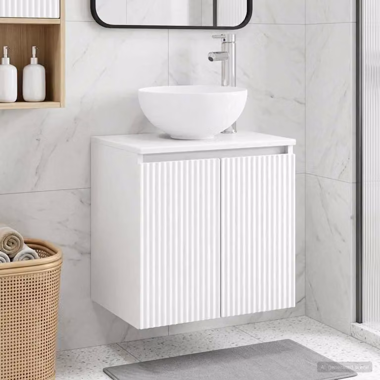 Lavabo da parete moderno vidaXL bianco L/P/H: 49,5 x 41 x 64,5 cm