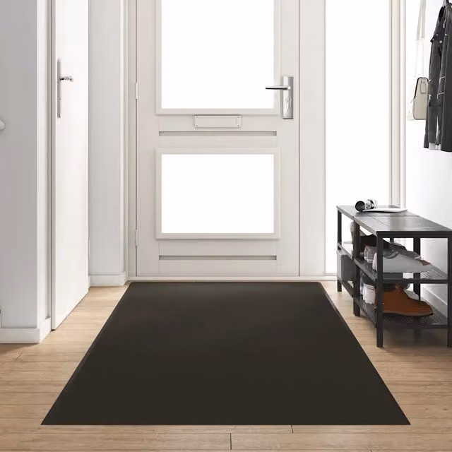 Tappetino rettangolare moderno vidaXL nero in poliammide e PVC L: 120 cm, P: 350 cm