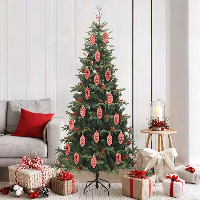 Set di 40 decorazioni natalizie vidaXL con palline rosse in plastica dal design astratto e geometrico, diametro 4 cm