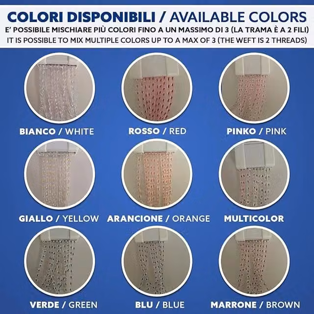 Tenda Antimosche Modello Filo TENDEEVOLUTION in PVC Rosso, L: 120 cm x H: 240 cm, Resistente ai raggi UV per Interno ed Esterno