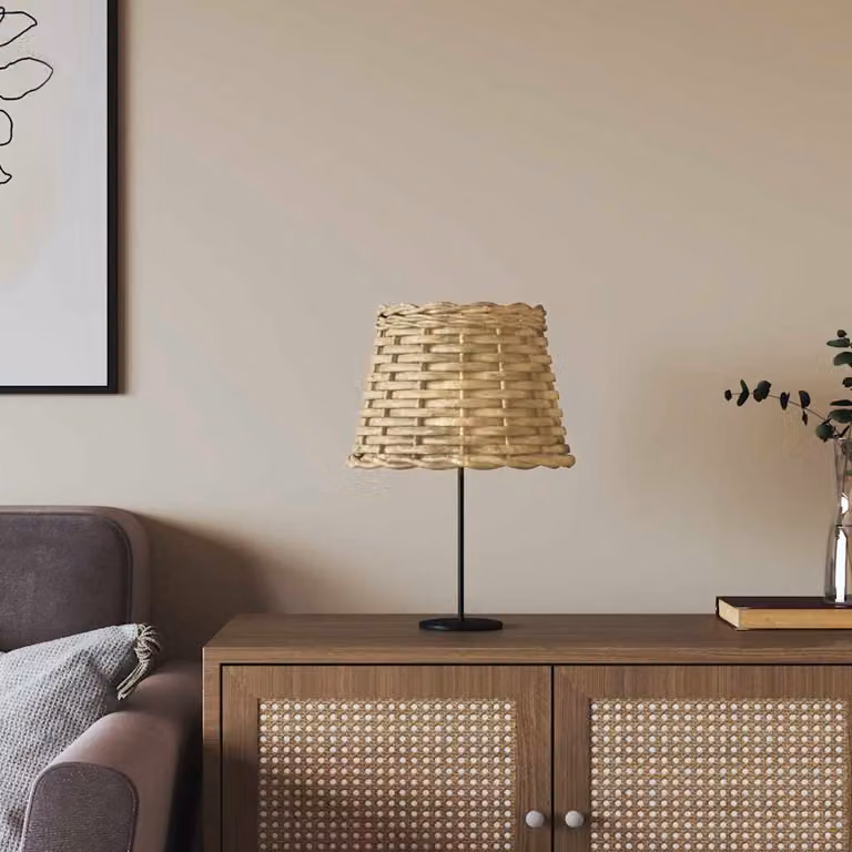 Paralume boho in vimini e metallo vidaXL colore marrone beige Ø20 x 15 cm per lampadine E27