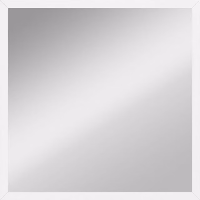 Specchio da parete quadrato HOMCOM in vetro e MDF con ganci, Bianco, 50 x 50 cm