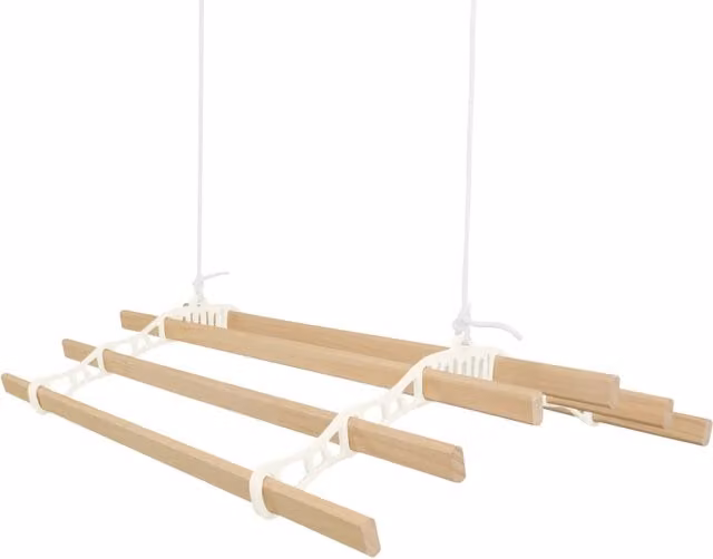 Stendibiancheria a Soffitto con Puleggia Monster Shop, 6 Listelli, Colore Beige, L: 90 cm