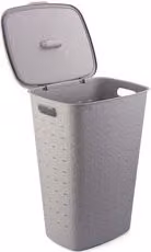 Portabiancheria in plastica Curver Softex beige o grigio da 56 l