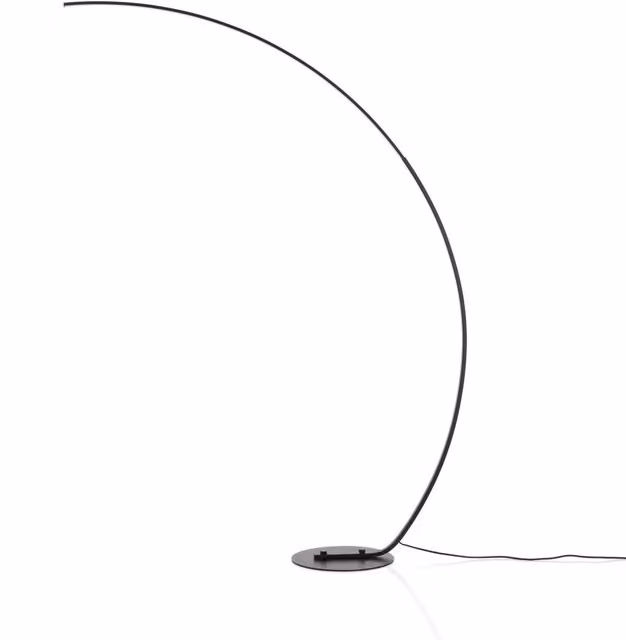 Lampada da terra ad arco Oresteluchetta in alluminio nera H: 175 cm, L: 130 cm, P: 32 cm