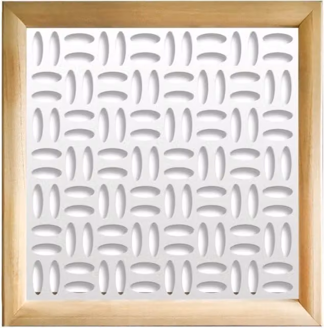 Moduli Decorativi CHIPS Signorbit in Legno e PVC, Colore Bianco, 98 x 98 cm