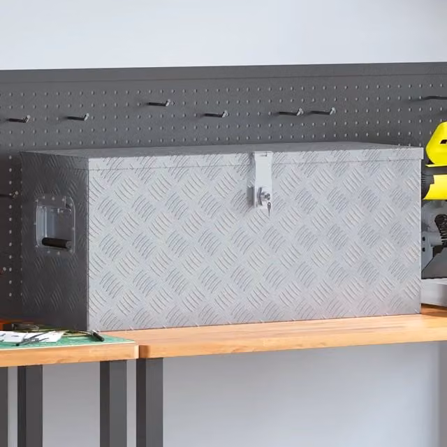 Cassetta in alluminio vidaXL argento L 80 cm x P 30 cm x H 35 cm