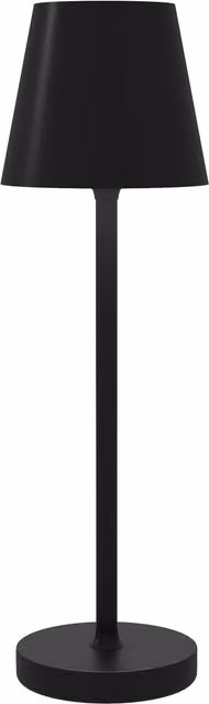Lampada da Tavolo Portatile e Ricaricabile HOMCOM in Metallo e Plastica, Nero, Ø 11,2 x H 36,5 cm