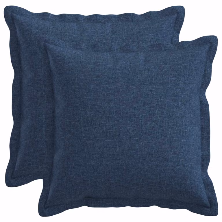 Set di 2 federe vidaXL HOUTEN blu, forma quadrata, L 30 x P 30 cm