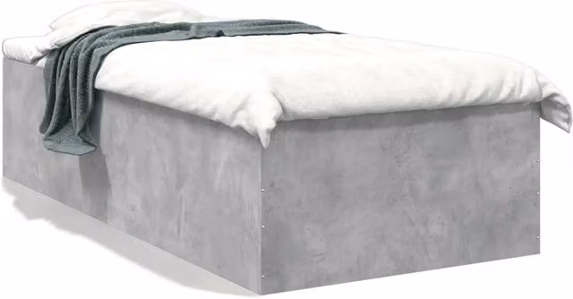 Letto singolo per adulti in legno multistrato color grigio cemento opaco L/P/H: 75 x 190 cm