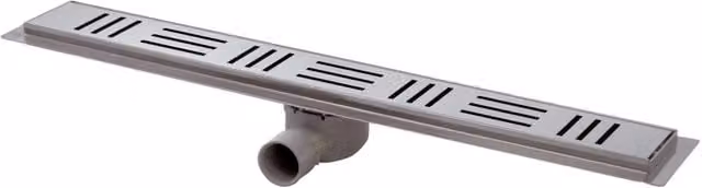 Canalina sifonata lineare a pavimento in acciaio inox color argento L: 70 cm, P: 12,5 cm