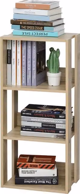 Libreria HOMCOM in legno con 3 ripiani, design moderno in marrone e beige, L 40 cm x P 29,2 cm x H 87,9 cm