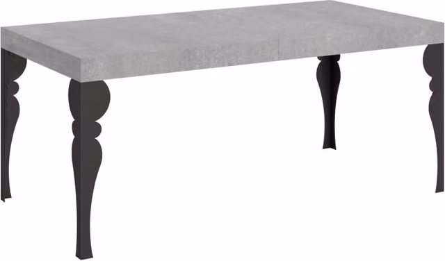 Tavolo da pranzo allungabile Itamoby moderno in composito grigio con gambe in metallo antracite L: 200-304 cm, P: 90 cm