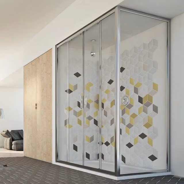 Box Doccia Angolare IDRALITE Modello Young Duo con 2 Ante Scorrevoli in Vetro Trasparente L: 170 cm, P: 70 cm, H: 198 cm