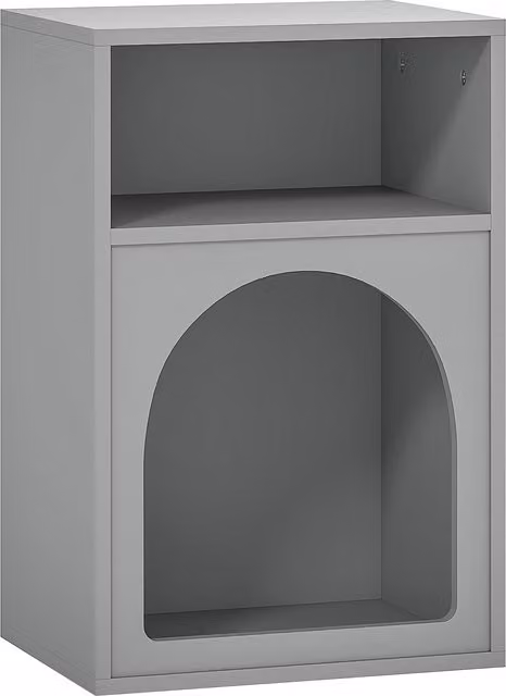 Comodino stretto ad arco HOMCOM con 2 scomparti aperti, grigio, L: 40 cm, P: 30 cm, H: 60 cm
