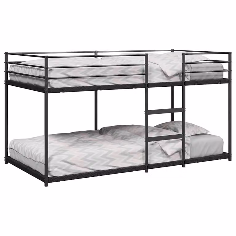 Letto a castello vidaXL in metallo nero per bambini senza materasso L: 112 cm, P: 207 cm, H: 111 cm