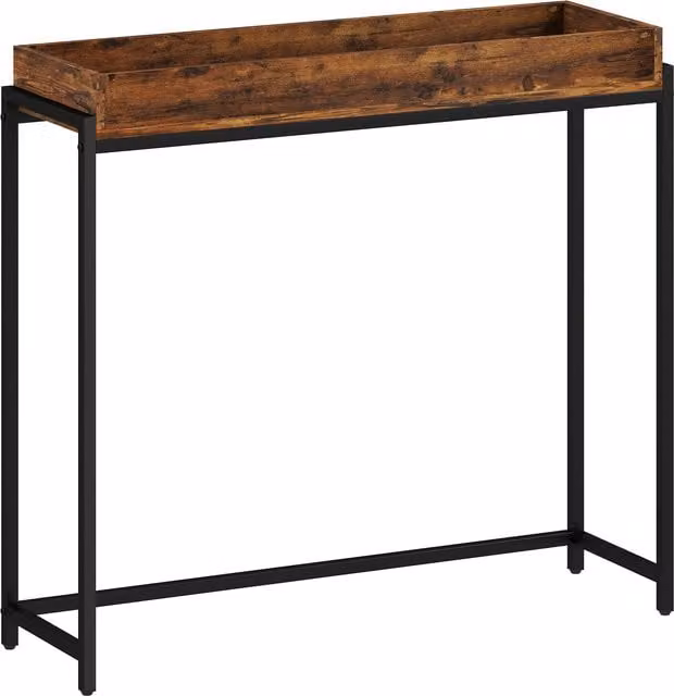 Consolle stretta HOMCOM in metallo e MDF marrone rustico L/P/H: 100 x 30 x 91 cm