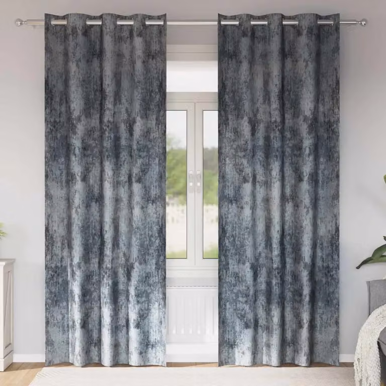 Set di 2 tende in velluto vidaXL oscuranti e termoisolanti, colore grigio argento, H: 260 cm x L: 140 cm